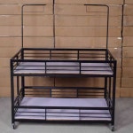 행사매대 접이식 가판대 트롤리 약국 진열장 철제 소형 흰색 이중 에어홀 : 탑빌리지