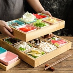 일식 나눔접시 구절판 나무 횟집 트레이 미니 소스 : 월드상사스토어