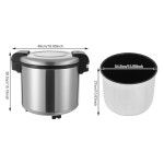 24QT 상업용 밥솥 아님 휴대용 대형 온도 65 C/149 F 논스틱 내부 냄비 100W 실버 Silver : 팡MARKET