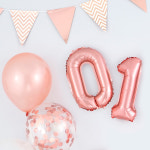 [원팩] 숫자 은박풍선 소 로즈골드 [0~9] : 파티룸
