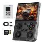 G350 레트로 휴대용 게임 콘솔, G350 레트로 게이밍 콘솔 3.5인치 IPS 스크린 리눅스 시스템 내장 64G TF 카드 20+에뮬레이터, 3200mAh... 