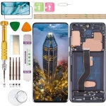 (지문 없음) 삼성 갤럭시 S20+ 플러스 5G SM-G986U, G986U1, G986F, G9860, G986B, G986N, G986W, SCG02 화면 교체 키트(블랙)용... 