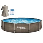 여름 파도 프레임 액티브 다크 라탄 수영장, 305 x 76cm, 필터 스크러버 포함 : 트웬티글로벌마켓