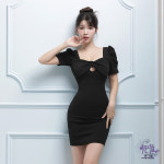 도도한 퍼프 가슴포인트 미니 홀복 섹시원피스 (여름-j6068 블랙) : 이끌리움