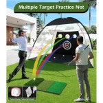골프 네트, 10x7피트 홈 골프 타격 보조 장비, 뒷마당용 접이식 트라이 터프 매트 장착, 야외 실내용 트레이닝 타겟/볼/티, 남성용 아빠 소년... 