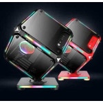 LED 본체 프레임 PC 게임 게이밍 타워 냉각 큐브 투명 장비 심플 케이스 컴퓨터 홀가 아이스 블랙 선풍기 미 : 청운직구