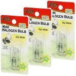 질라(3팩) 미니 할로겐 전구, 데이 화이트, 25와트 : 포유픽스