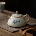 일본 세라믹 사이드 핸들 주전자 쿵푸 차 세트 메이커 크리 에이 티브 복고풍 가정용 냄비 : 제이케이원상사