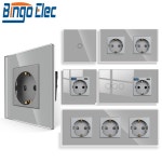BINGOELEC 터치 EU TYPE USB 소켓 중립 와이어 필수 유리 패널 전등 220 240V 10A : 아이펀픽