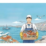 바다 신선 회 횟집 수산 생선 물고기 sea food 씨푸드 어부 어촌 해물 식당 시장 파르텔 벽지 시트지 롤스크린 : 으뜸데코