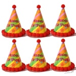 생일 꼬깔 무지개모자 레드 6P 생일파티 노래방 파티용 행사용 사진관 코인노래방 : 아골라샵