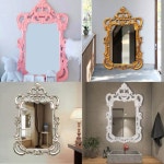 바로크 디자인 인테리어 거울 북유럽 샴페인 감성 벽장식 스탠드 미니멀 모던 벽꾸미기 심플 : 템바잉