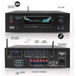 Pyle 1000W 5 2 채널 홈 시어터 수신기 - Bluetooth 0 UHF 무선 마이크 2개 4K UHD/3D/ 패스스루 MP3/USB/HDMI/AM/FM 라디오 DSP... 