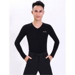 왈츠복 모던 라인 검정 블랙 블랙 위너스 남성댄스복상의 긴팔 반팔 라운드 라운드넥 브이넥 브이넥 1 블랙 브이넥 : 구호몰