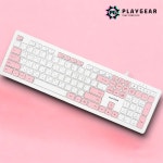 7NC 펜타그래프 저소음 키보드 컴퓨터 사무실 유선 사무용 노트북 PC 풀배열 핑크, 팬터그래프 : 엄지척오피스
