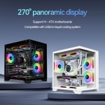 파워 1000w AOC CG391 PC 케이스 퓨어 화이트 오션 뷰 룸 지원 120/240 수냉식M-ATX ITX 마더보드 양면 강화 유리 : 수컴퍼 니
