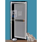 고양이 방묘창 방묘문 중문 안전문 현관 고양이네트망 안전망 화이트 190cm 두꺼운 74-82cm : 머니다와조