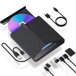 휴대용 외장 DVD RW CD 라이터 광학 드라이브 고속 버너 리더 플레이어 노트북 PC용 USB 타입 : 트리피플마켓