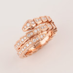 불가리 세르펜티 바이퍼 2-코일링 다이아몬드 풀 파베 XL (57-59호) 반지 : SJ다이아몬드