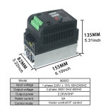 1상 220V 30KW 입력 3상 속도 380V 5KW 모터 VFD 조절 단상 2 2KW 220Vto380V : 에벤에셀TY스토어