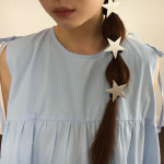 실버 별 스타 헤어 머리끈 (2pcs) : 포미엘