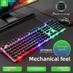 Limei GTX300 펑크 에디션 홈 컴퓨터 비즈니스 사무실 유선 키보드 마우스 콤보용 빛나는 세트 : 우현상사3