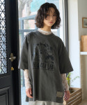 [더그린랩] Pigment Music Cat Over-Fit Short Sleeve [CHARCOAL GREY] : The GREEN Lab