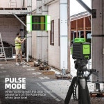 레벨용 Huepar 수신기 LR-5RG 펄스 라인 용 녹색 및 빨간색 빔 감지기 양면 백라이트 LCD 디스플레이 : 비엠비케이