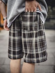 MADEN 메이든 시어서커 체크 반바지 아메카지 워크웨어 : 디보닉