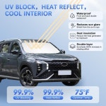 현대 ix35 용 자동차 앞 유리 차양 Tucson Accent Sunshade Sun Visor Protector 블록 UV 광선 여름 액세서리 : 디아드롭