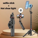 MEUYAG Selfie 스틱 삼각대 확장  무선 블루투스 원격 iOS 안드로이드 큰 빛 휴대용 스마트 폰 스탠드 마운트 : 소소담은집