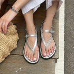 [H3495] 여성 바캉스 오픈토 뒷 벨크로 메리제인 스트랩 조리샌들 : 새로이클라쓰