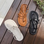 [H3496] 여성 바캉스 오픈토 쿠션 스트랩 조리샌들 : 새로이클라쓰