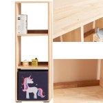 국산 3단 3칸 고무나무 원목 수납선반 오픈책장 책꽂이 39x29x115cm : vomulchanggo