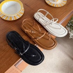 [H3496] 여성 바캉스 오픈토 쿠션 스트랩 조리샌들 : 새로이클라쓰