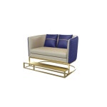 라운지대기의자 관람석 업소용 소파 1인용 오렌지 그레 골드/블랙 숍 쇼파 티 테이블 : 차니스토어9999