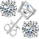 스터드 귀걸이 나사 백 3-10mm 0 2ct-8 0ct 화이트 옐로우 로즈 골드 도금 S925 스털링 실버 라운드 컷 D 컬러 VVS1 실험실에서 만든... 