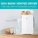 블랙+데커 컴팩트 의류 건조기, 1.5Cu. 피트 850W 전기 스테인리스 드럼이 있는 120V 통풍 휴대용 스탠다드 월 아웃렛용 5.5파운드용 1.5... 