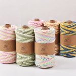 KNOTITUDE 3mm x 100야드 (90미터) 부드러운 순면 그라데이션 다양화 땋은 공예 DIY 마크라메 코드 매듭 손 Kinting Yarn / 30_15... 