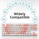 PBT 키 캡 MOA 프로필 사쿠라 테마 134  MX 스위치 용 세트 기계식 키보드 EN/JP/Korean KeyCap : 월드레이블