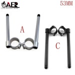 53mm 오토바이 CNC 빌렛 알루미늄 조정 가능한 클립 온 핸들 바 53mm 포크 클립 모터가 장착 된 대부분의 스포츠 자전거에 적합 : 정진글러벌