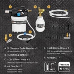 EWK 23피스 공압 브레이크 블리더 키트 2L 진공 펌프 1L 유체 리필 : 마한-2