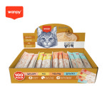 완피 캣스틱 고양이 대용량 츄르 참치+연어+대구+치킨게살, 14g, 100개 : 개밥왕