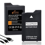 소니 PSP 1000 PSP-110용 피클 파워 2Pcs 배터리(1001, 1002, 1003, 1004, 1005, 1006, 1007, 1008, 1010), 팻 콘솔 : 이지컴마켓