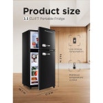 F.W.WOLWORS 3.5 Cu.Ft 소형 냉장고, 냉동고 포함, 사무실, 주방, 기숙사 및 침실용 문 2개가 있는 미니 온도 조절이 가능한 7단계 조절기가... 