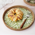 펄 인레이의 어머니가 있는 100 음식, 트레이 서빙 장식 차, 트레이, 위커 13 재료 보호 빵, 바구니, 라탄 과일 12 그린 가정용 1세트 8 데코... 