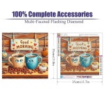 cdjldww 커피 컵 다이아몬드 페인팅 키트, 5D 페인팅, DIY 풀 드릴 도트 가정용 벽 아트 데코 14x14인치 G7293-US : everypick