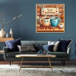 cdjldww 커피 컵 다이아몬드 페인팅 키트, 5D 페인팅, DIY 풀 드릴 도트 가정용 벽 아트 데코 14x14인치 G7293-US : everypick