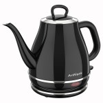 1500W 끓이기, 물 및 티 BPA 100 & 퍼오버 블랙 주전자, 자동 차단 전기 스테인리스 커피 Anfilank 1L 고속 구스넥 끓임 건조 프리 보일러... 