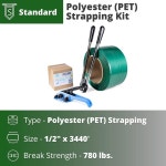 IDL 포장 표준 1/2 X 3440 폴리에스터(PET) 스트랩 키트 780파운드 : 민트리브몰